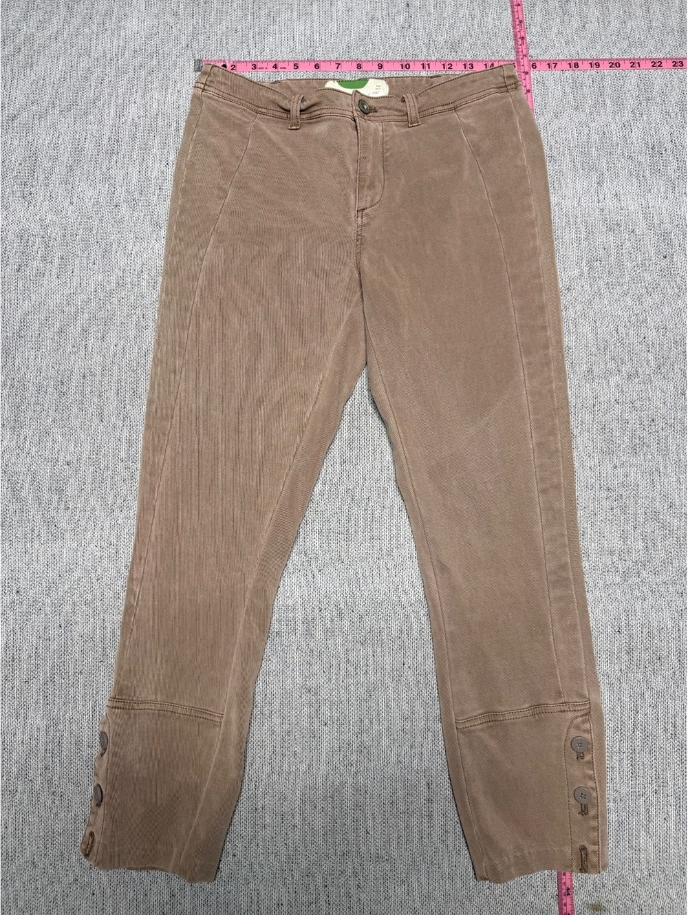 Anthropologie Brown Button Cuff Pants Size 28